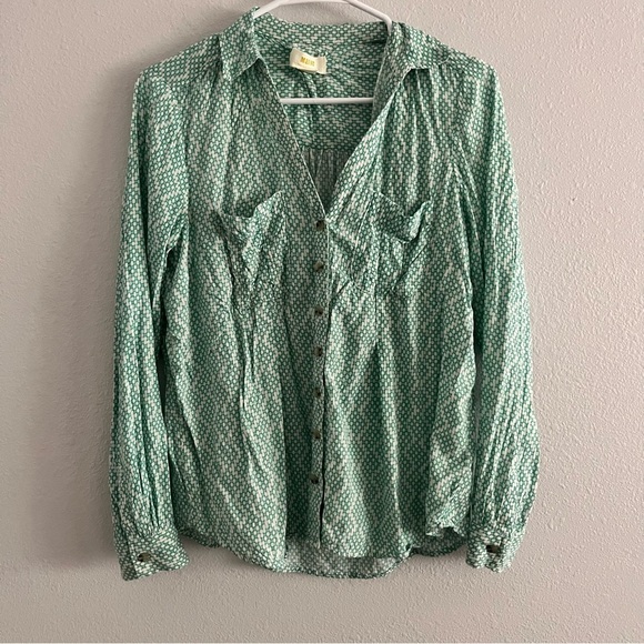 Anthropologie Maeve - Rochelle Long Sleeve Button Up Collared Blouse Size 6 - Picture 8 of 8